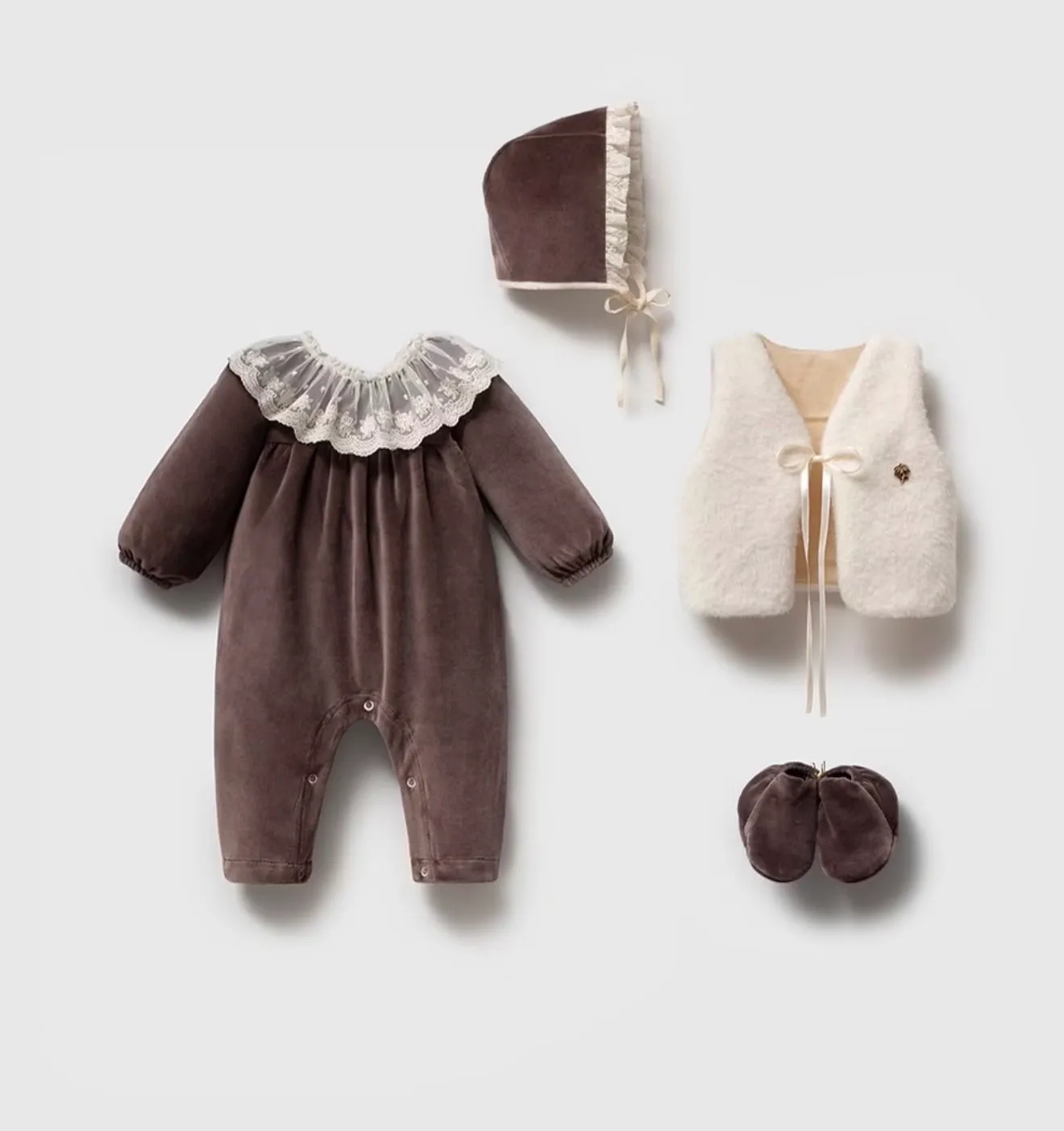 Velvet overalls, 4 pieces