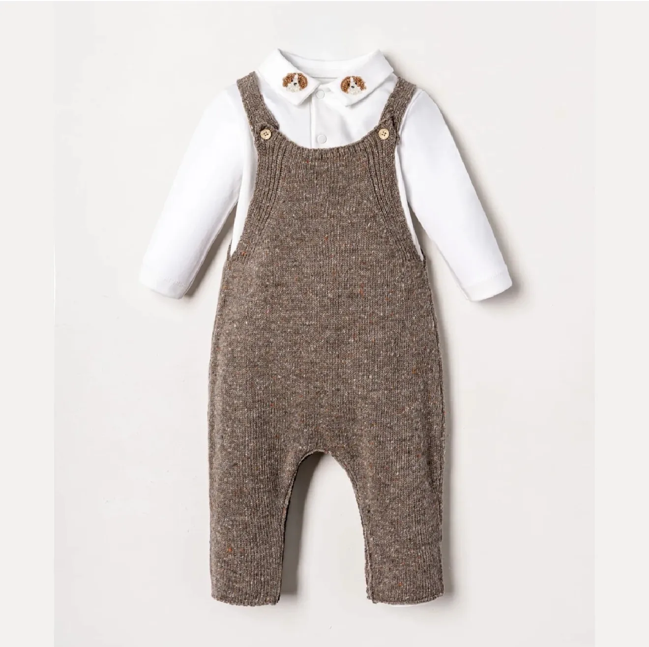 Wool overalls with a shirt
