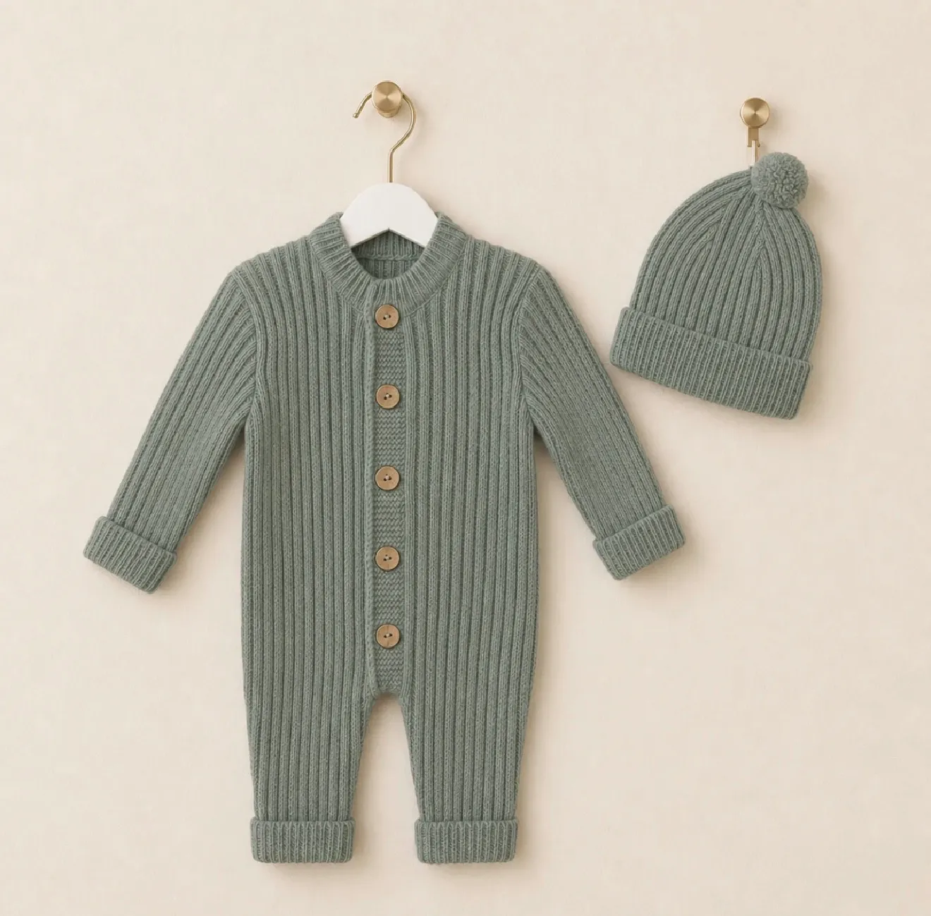 Heavy wool overalls with a hood