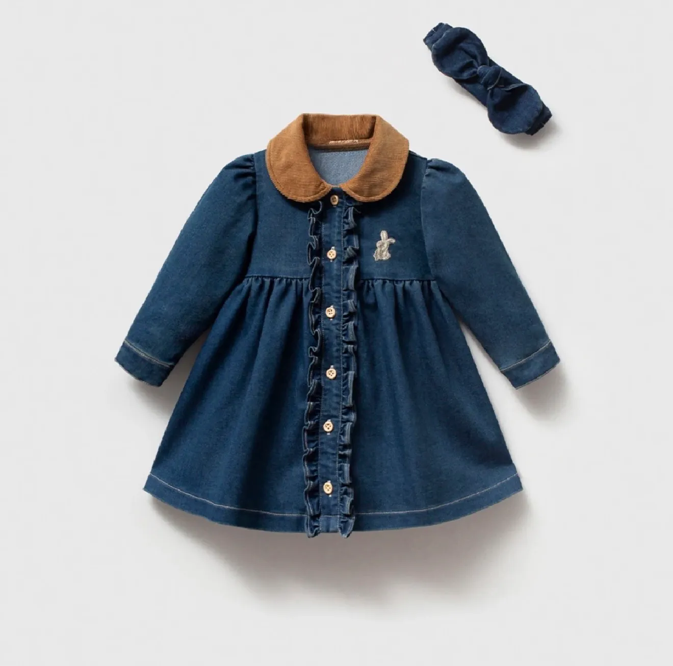 Denim dress with buttons
